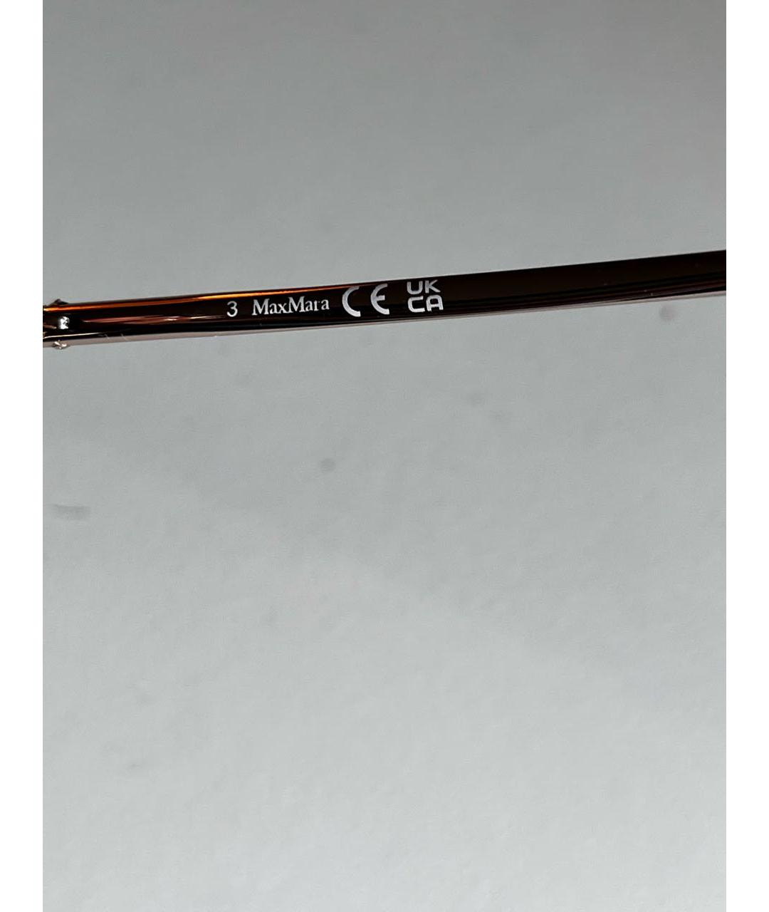 MAX MARA Золотые металлические солнцезащитные очки, фото 7