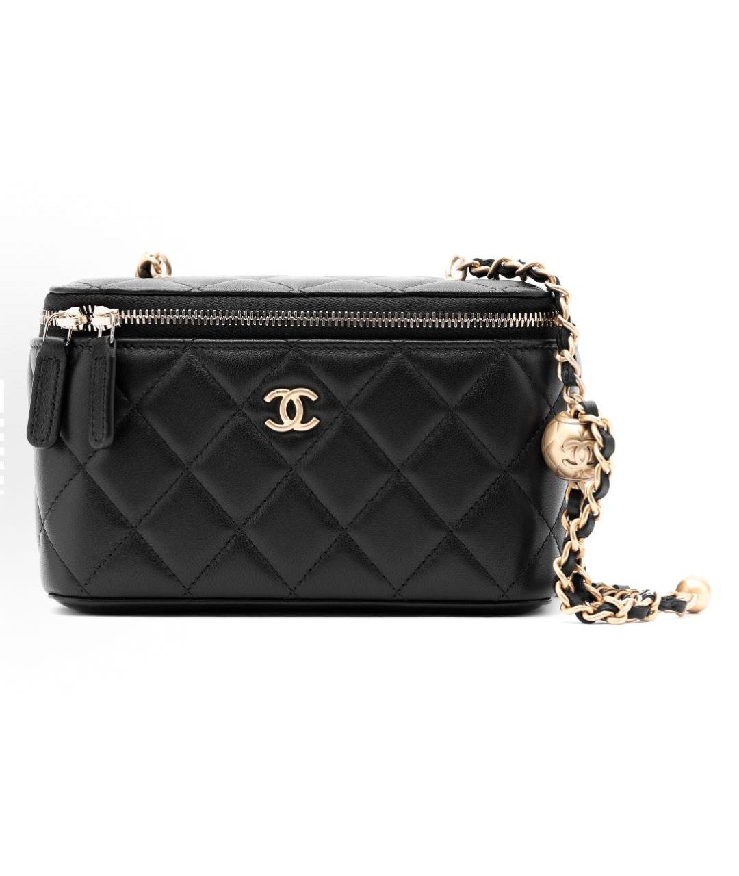 CHANEL Черная кожаная сумка через плечо, фото 6