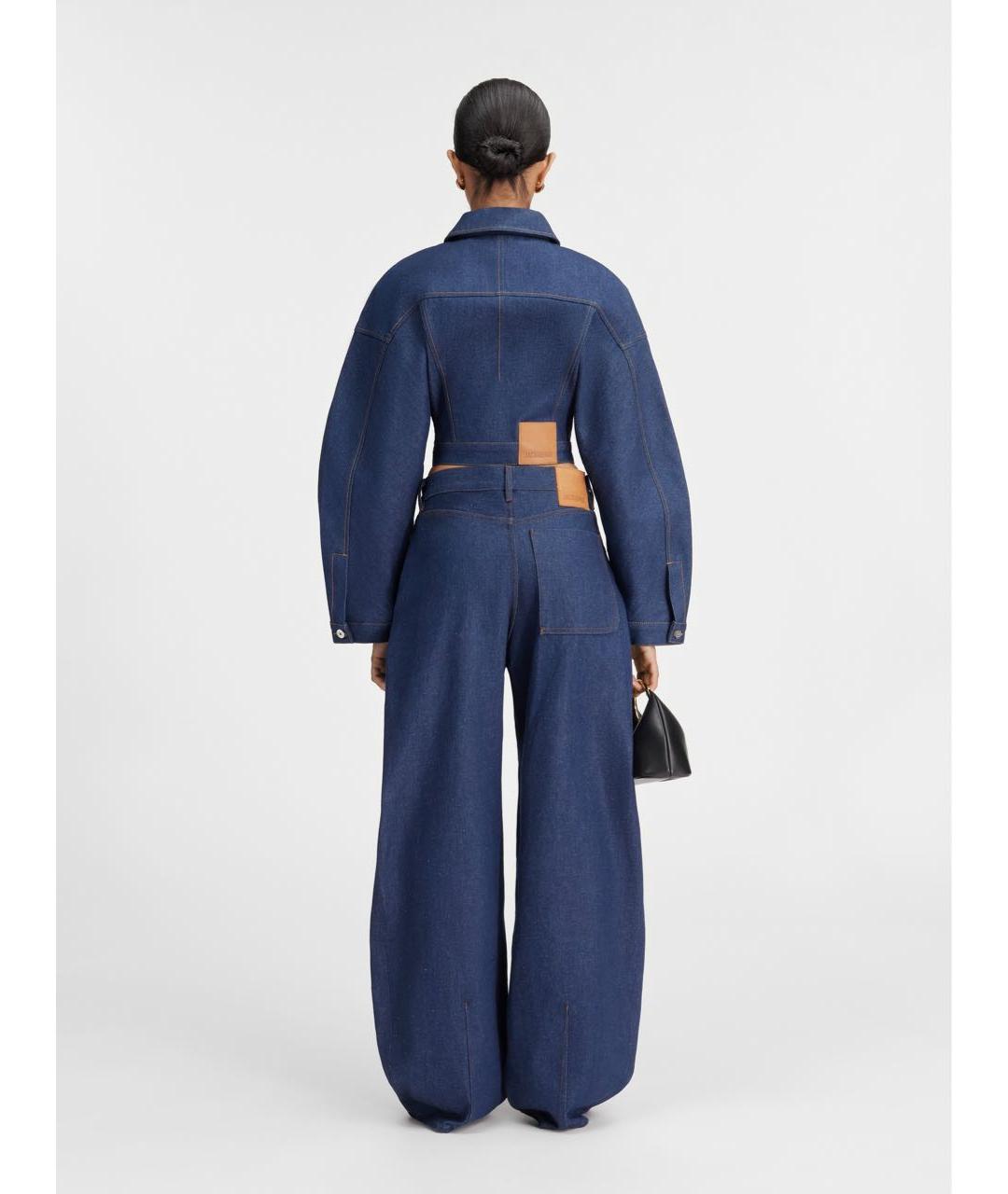 JACQUEMUS Синие хлопковые прямые джинсы, фото 3
