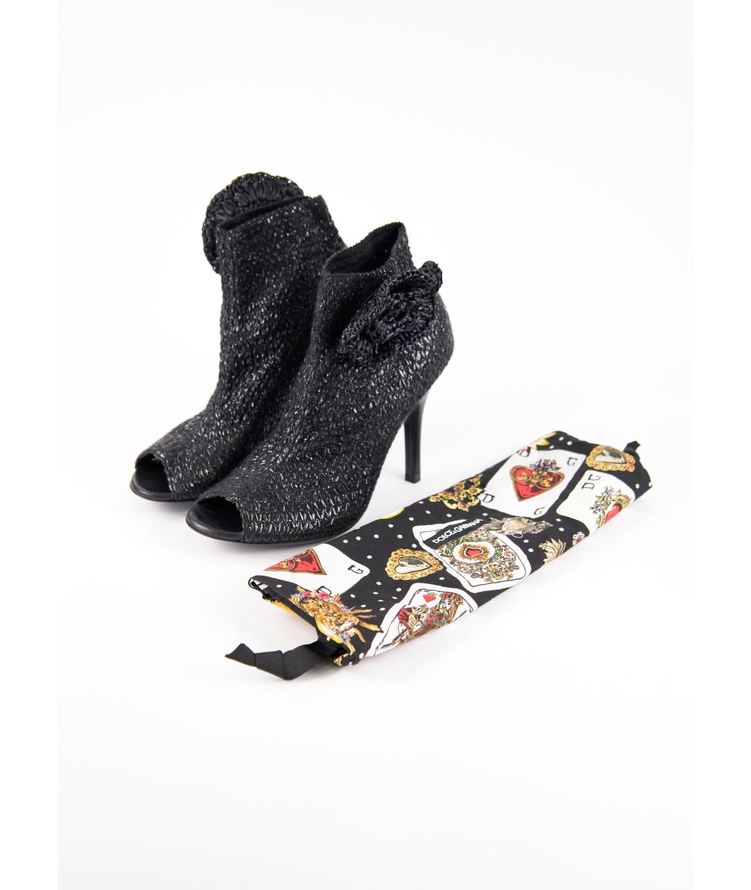 DOLCE&GABBANA Черные текстильные ботильоны, фото 6
