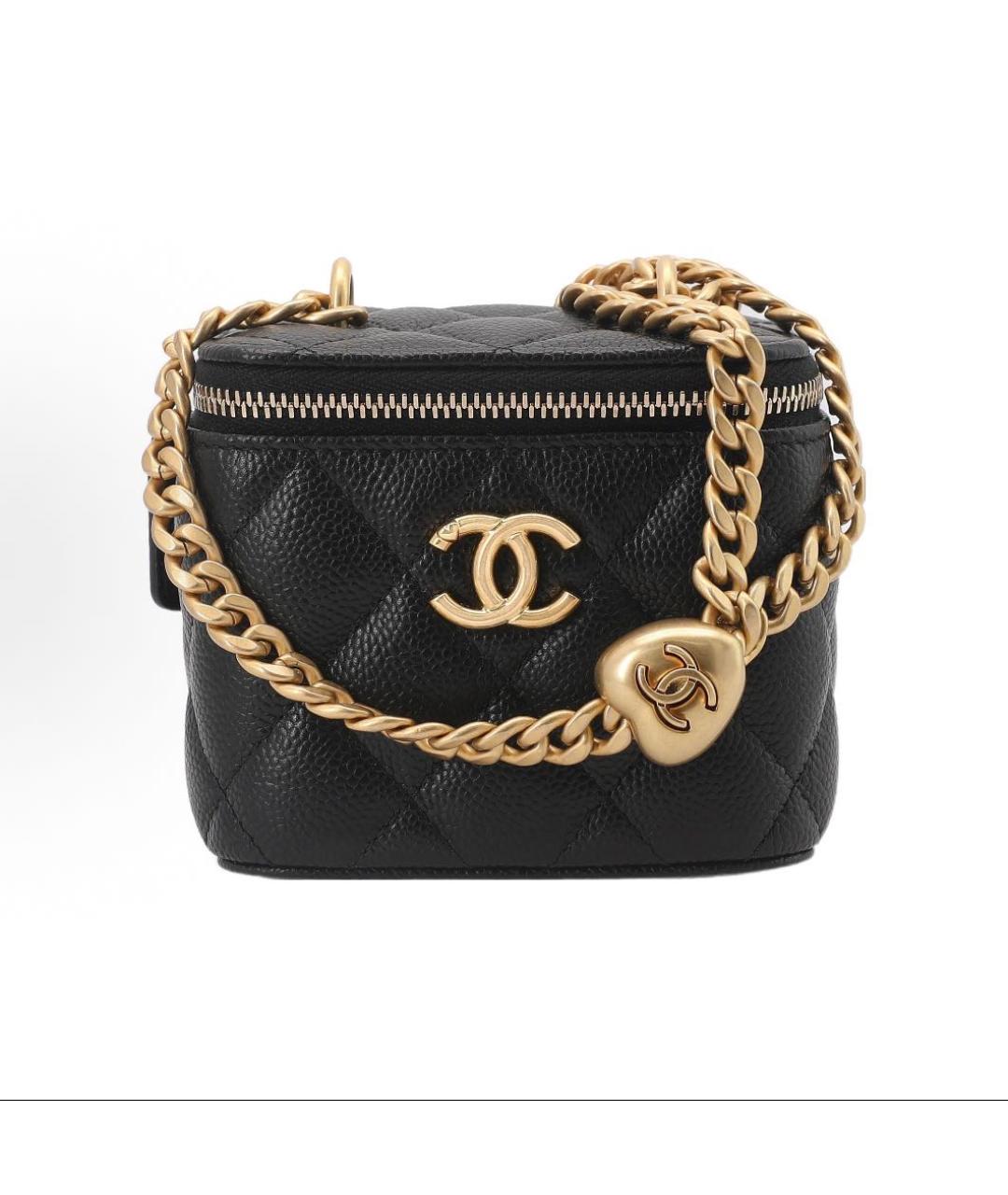 CHANEL Черная кожаная сумка через плечо, фото 6