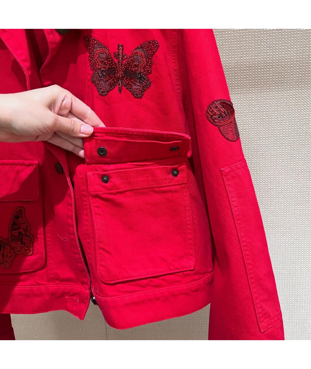 VALENTINO Красная деним куртка, фото 6