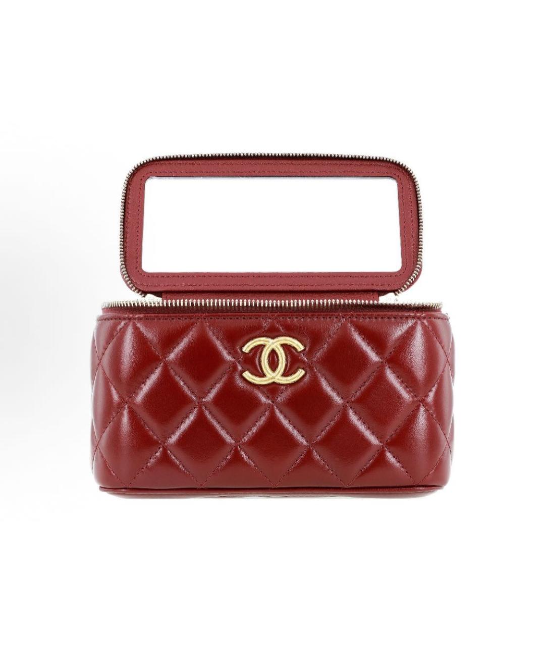 CHANEL Бордовая кожаная сумка через плечо, фото 5