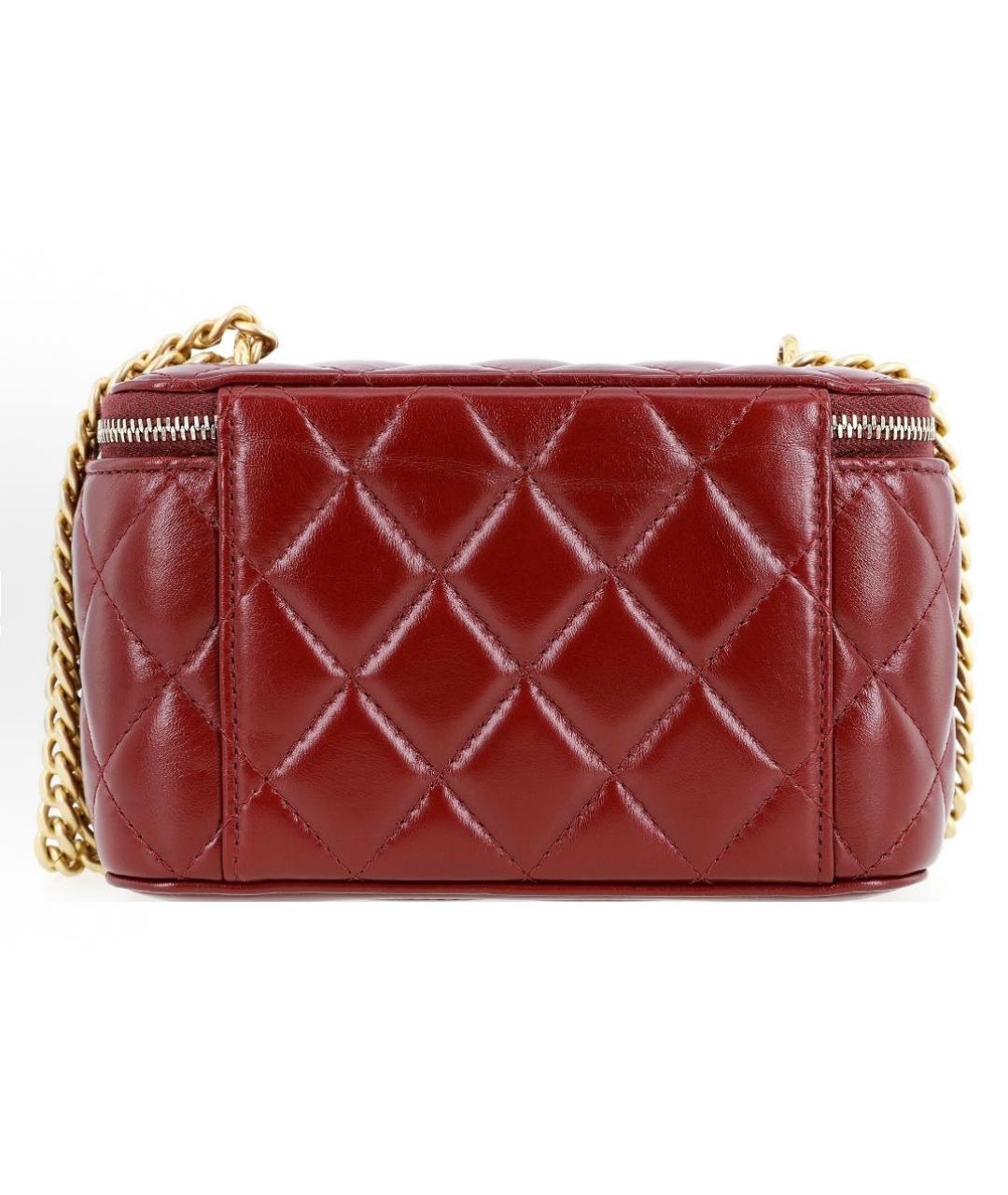 CHANEL Бордовая кожаная сумка через плечо, фото 3