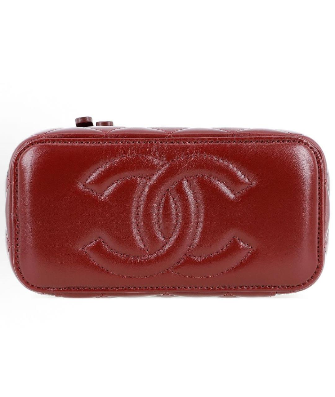 CHANEL Бордовая кожаная сумка через плечо, фото 4