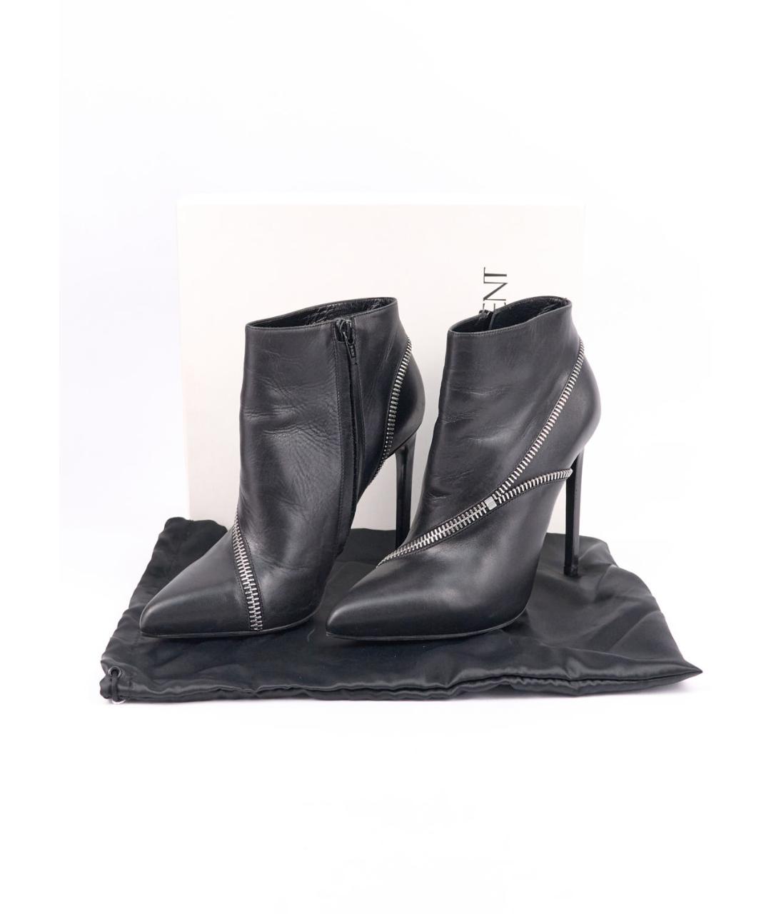 SAINT LAURENT Черные кожаные ботильоны, фото 6