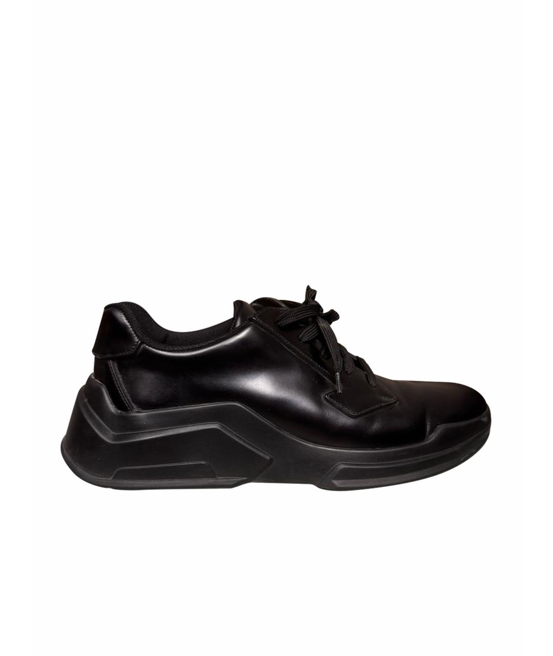 PRADA Черные высокие кроссовки / кеды из лакированной кожи, фото 1