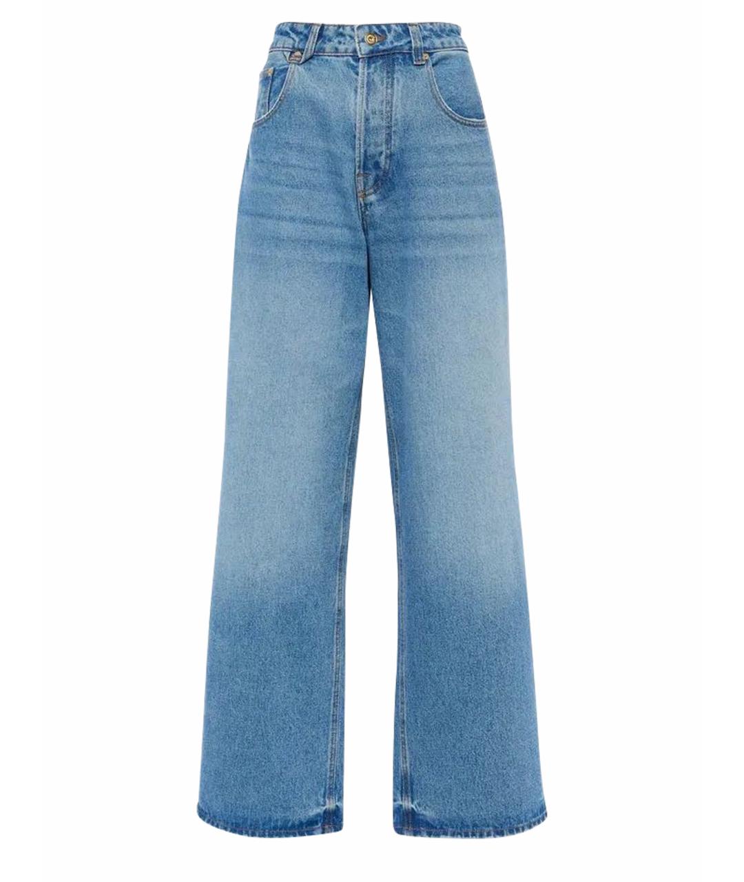 JACQUEMUS Голубые хлопковые прямые джинсы, фото 1
