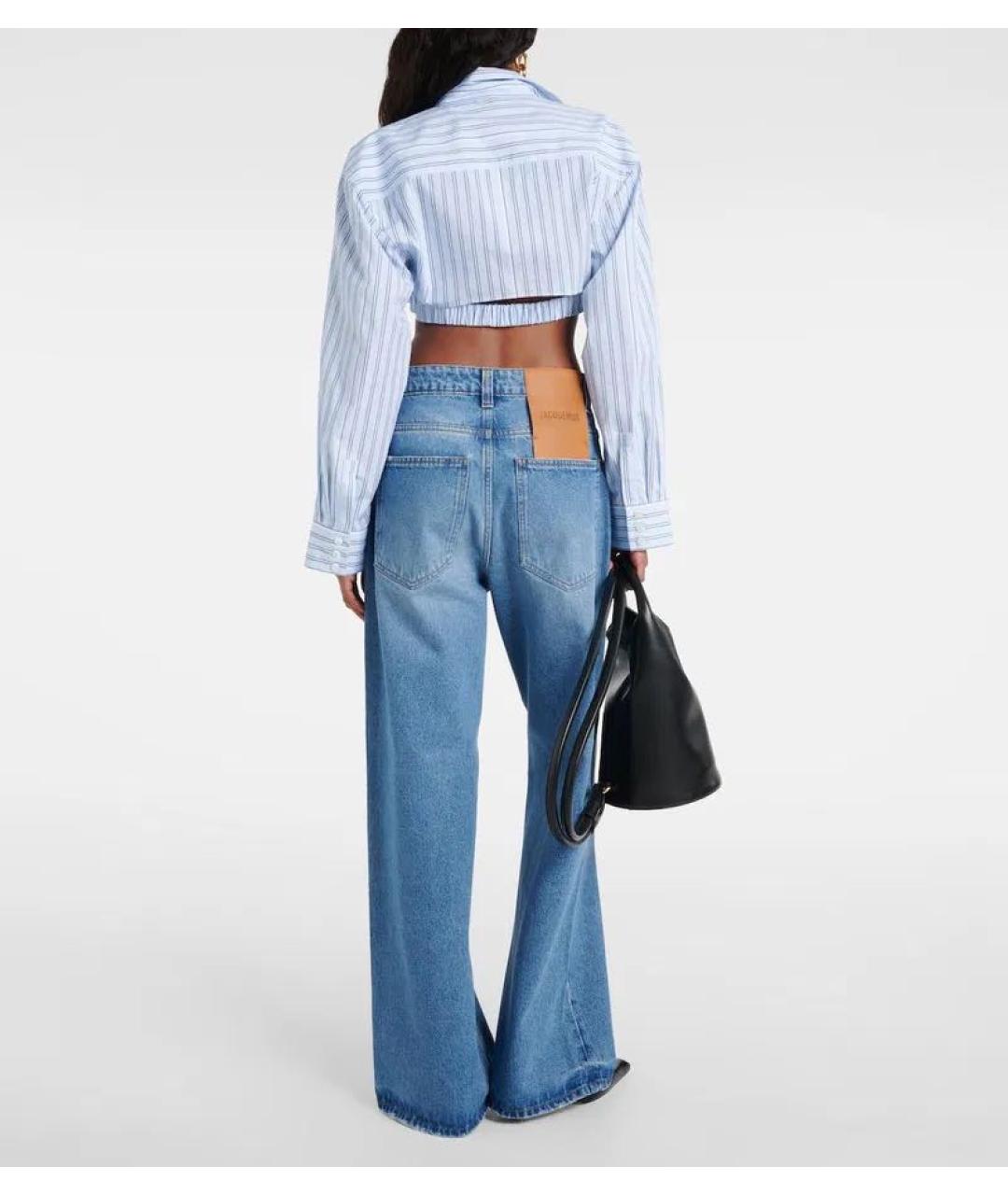 JACQUEMUS Голубые хлопковые прямые джинсы, фото 3