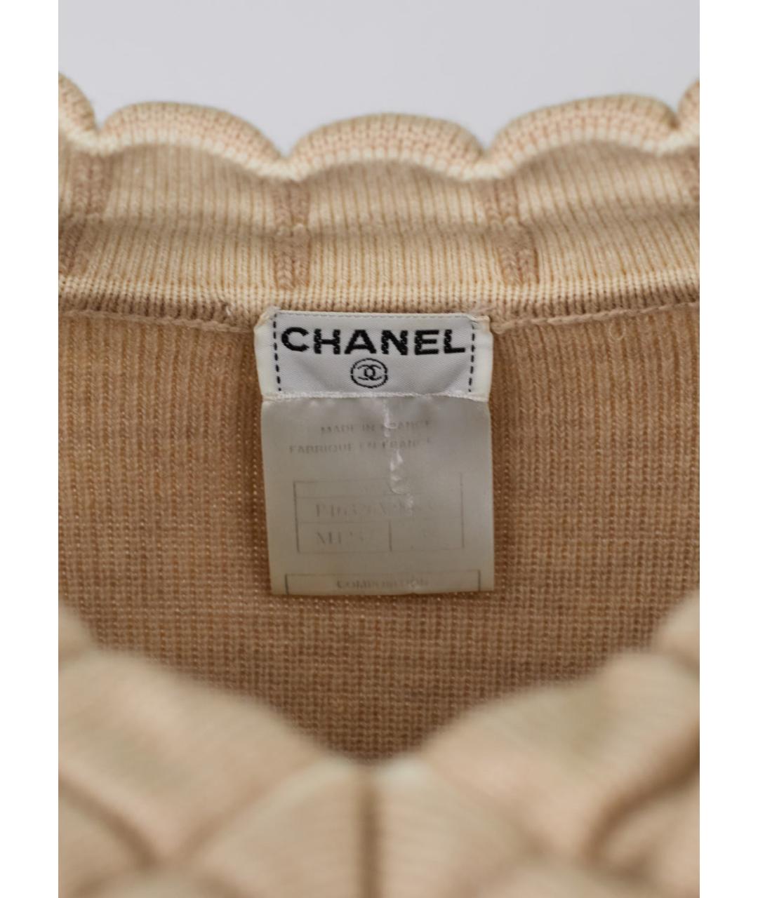 CHANEL Бежевый шерстяной джемпер / свитер, фото 4