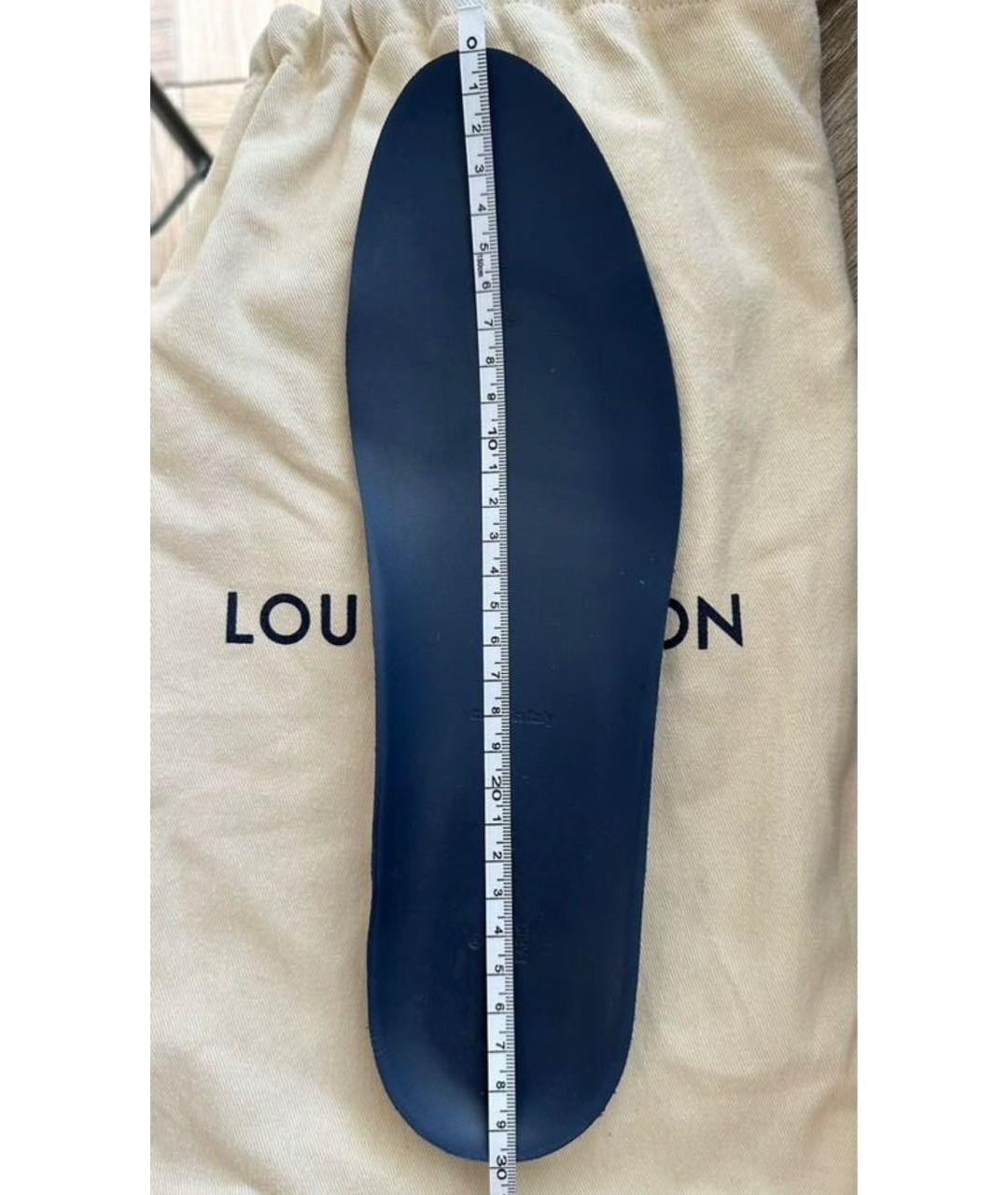 LOUIS VUITTON Синие нубуковые низкие кроссовки / кеды, фото 5