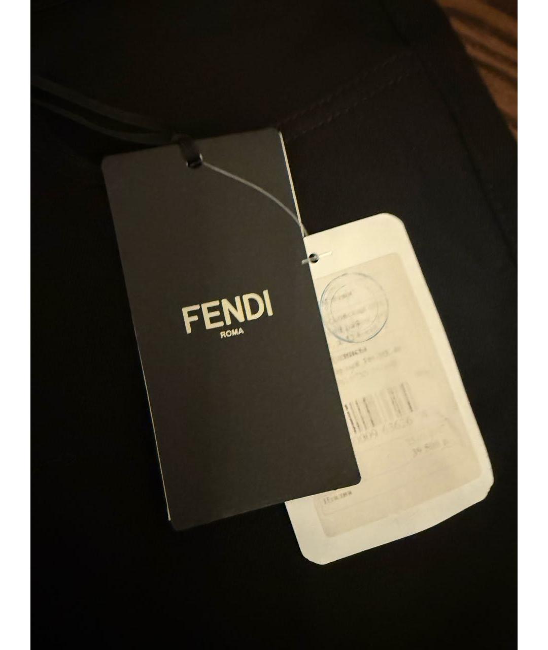 FENDI Черные хлопковые прямые джинсы, фото 4