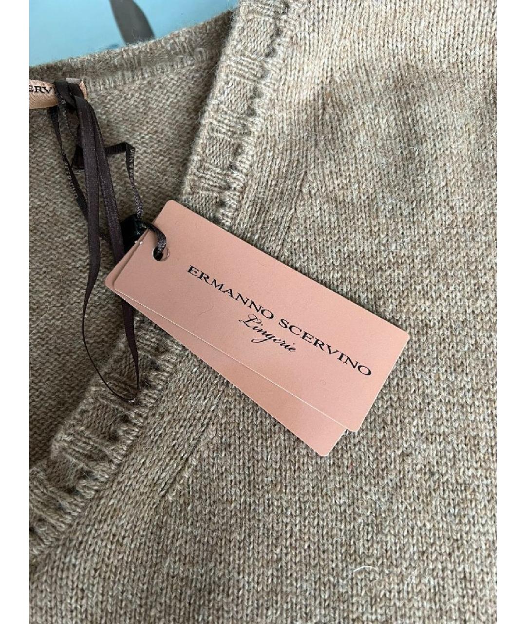ERMANNO SCERVINO Коричневая полиамидовая футболка, фото 6