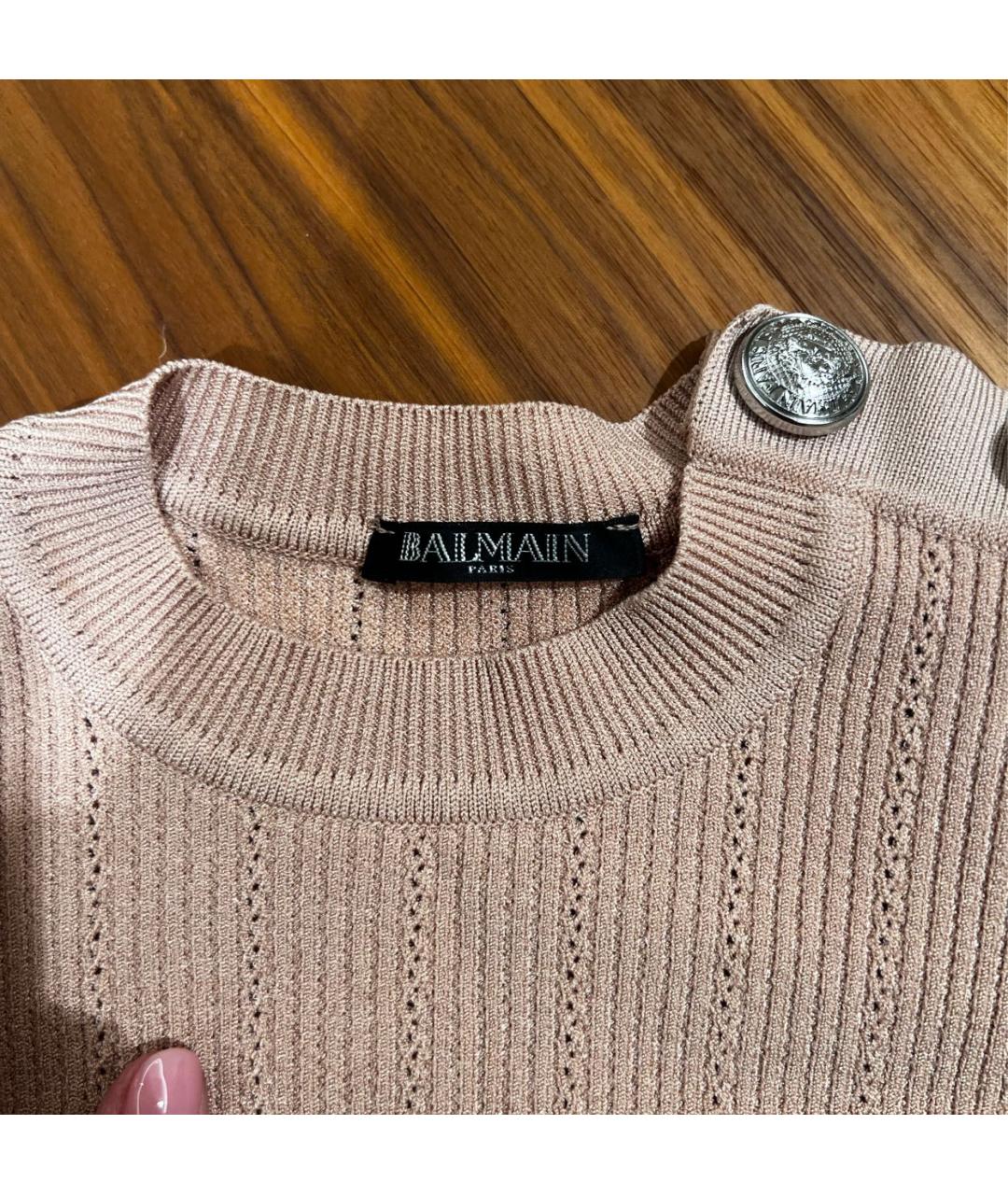 BALMAIN Бежевый вискозный джемпер / свитер, фото 8