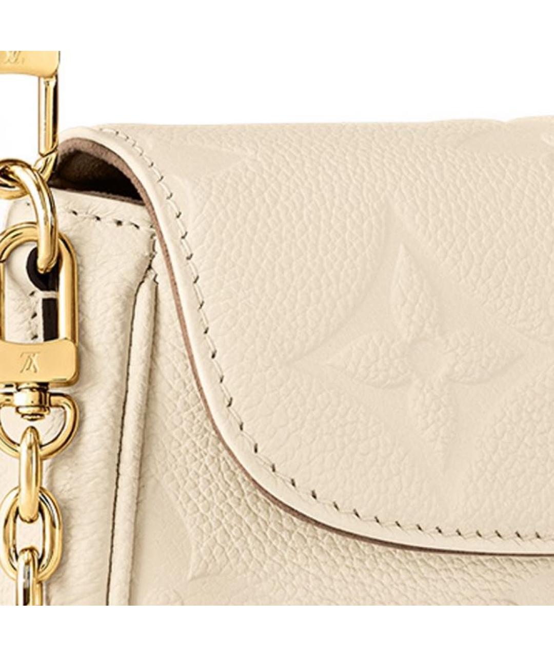 LOUIS VUITTON Бежевая кожаная сумка через плечо, фото 5