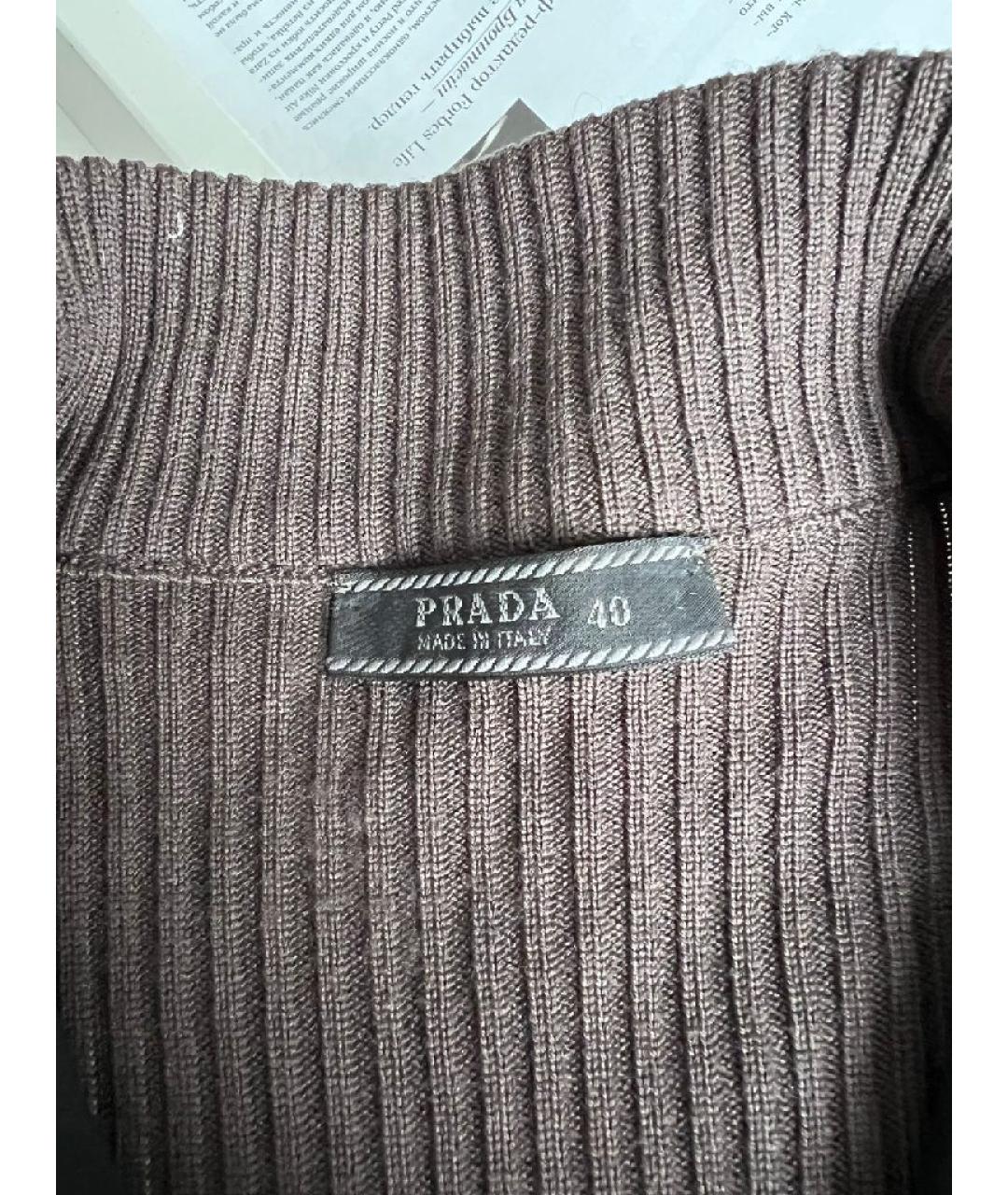 PRADA Коричневый шерстяной жакет/пиджак, фото 4