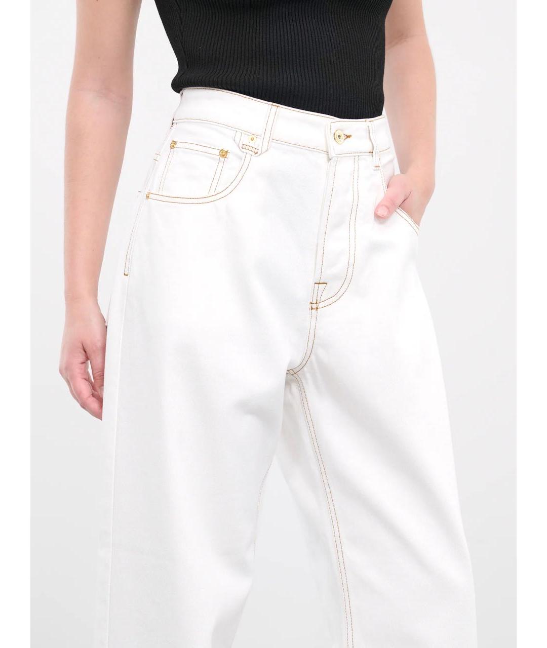 JACQUEMUS Белые хлопковые прямые джинсы, фото 5