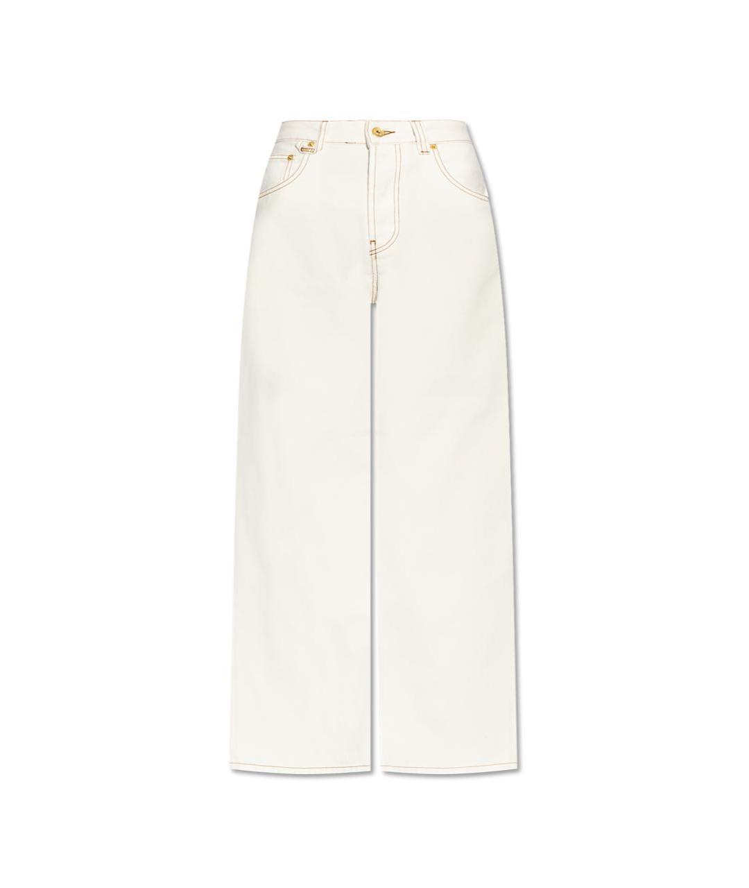JACQUEMUS Белые хлопковые прямые джинсы, фото 1
