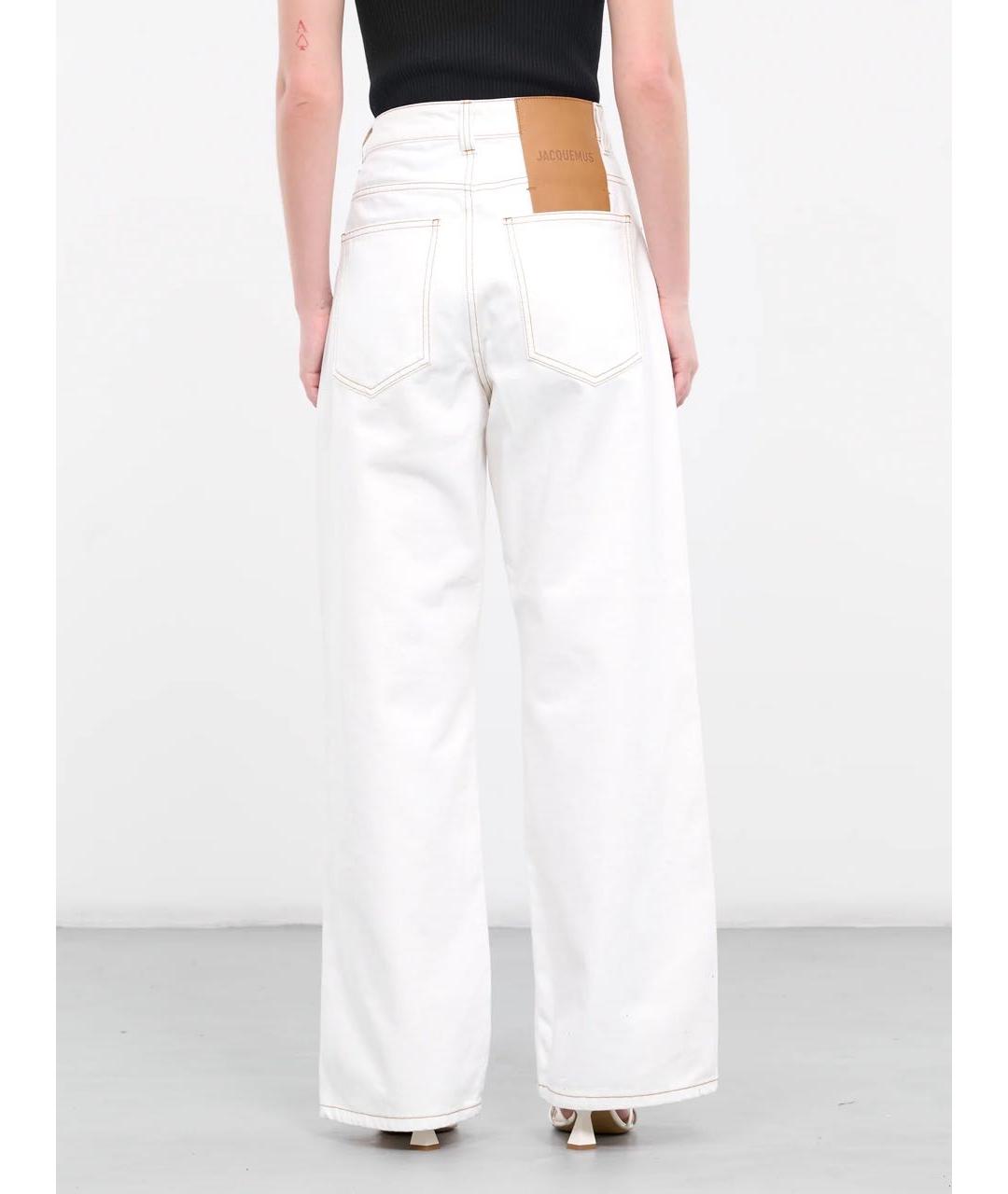 JACQUEMUS Белые хлопковые прямые джинсы, фото 4