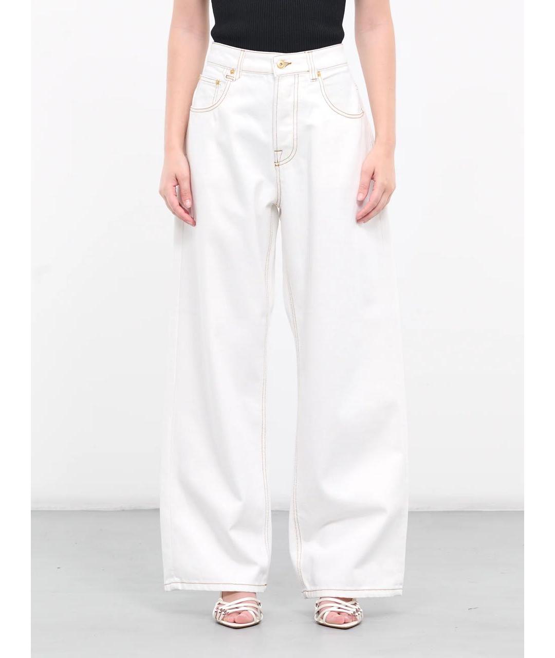 JACQUEMUS Белые хлопковые прямые джинсы, фото 3