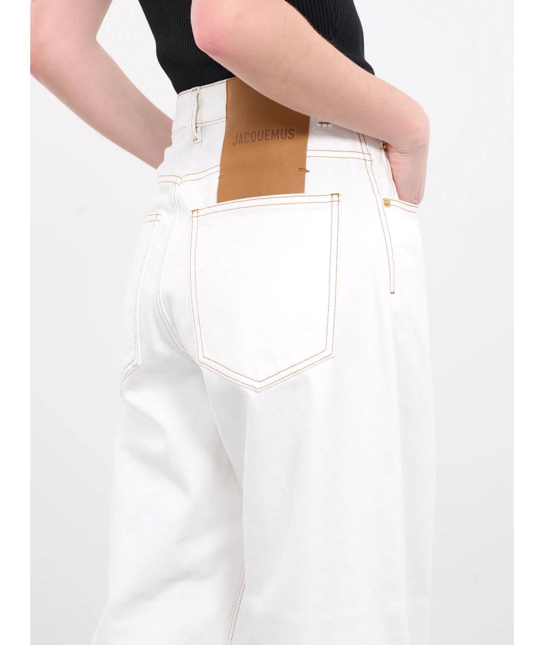 JACQUEMUS Белые хлопковые прямые джинсы, фото 6