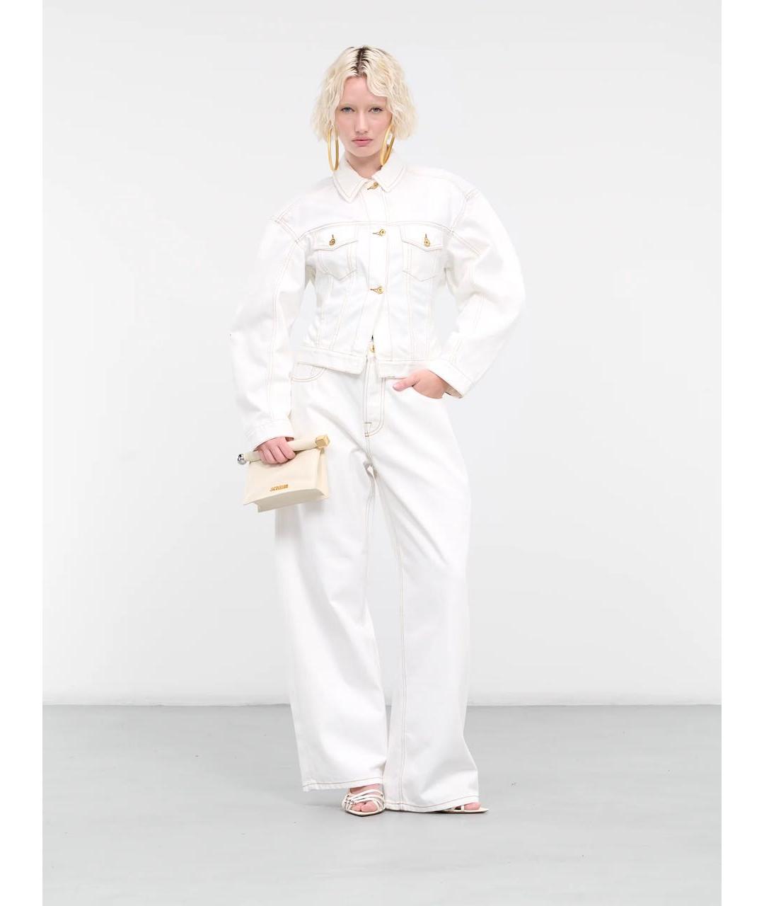 JACQUEMUS Белые хлопковые прямые джинсы, фото 2