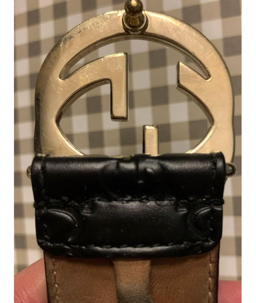 GUCCI Черный кожаный ремень, фото 3