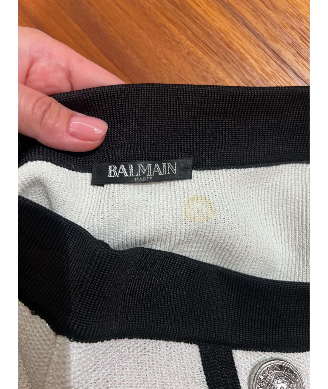 BALMAIN Белая вискозная юбка мини, фото 3
