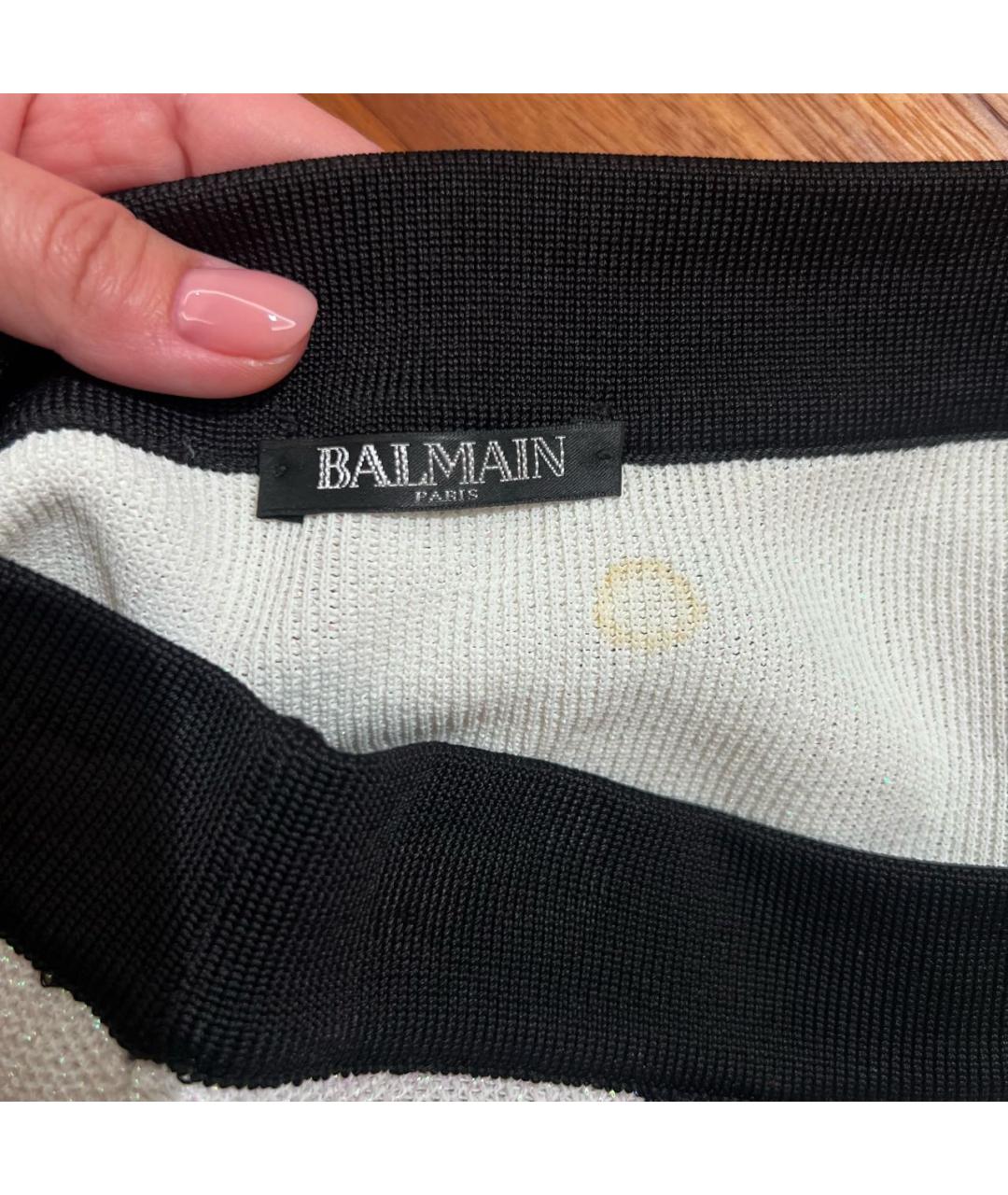BALMAIN Белая вискозная юбка мини, фото 6