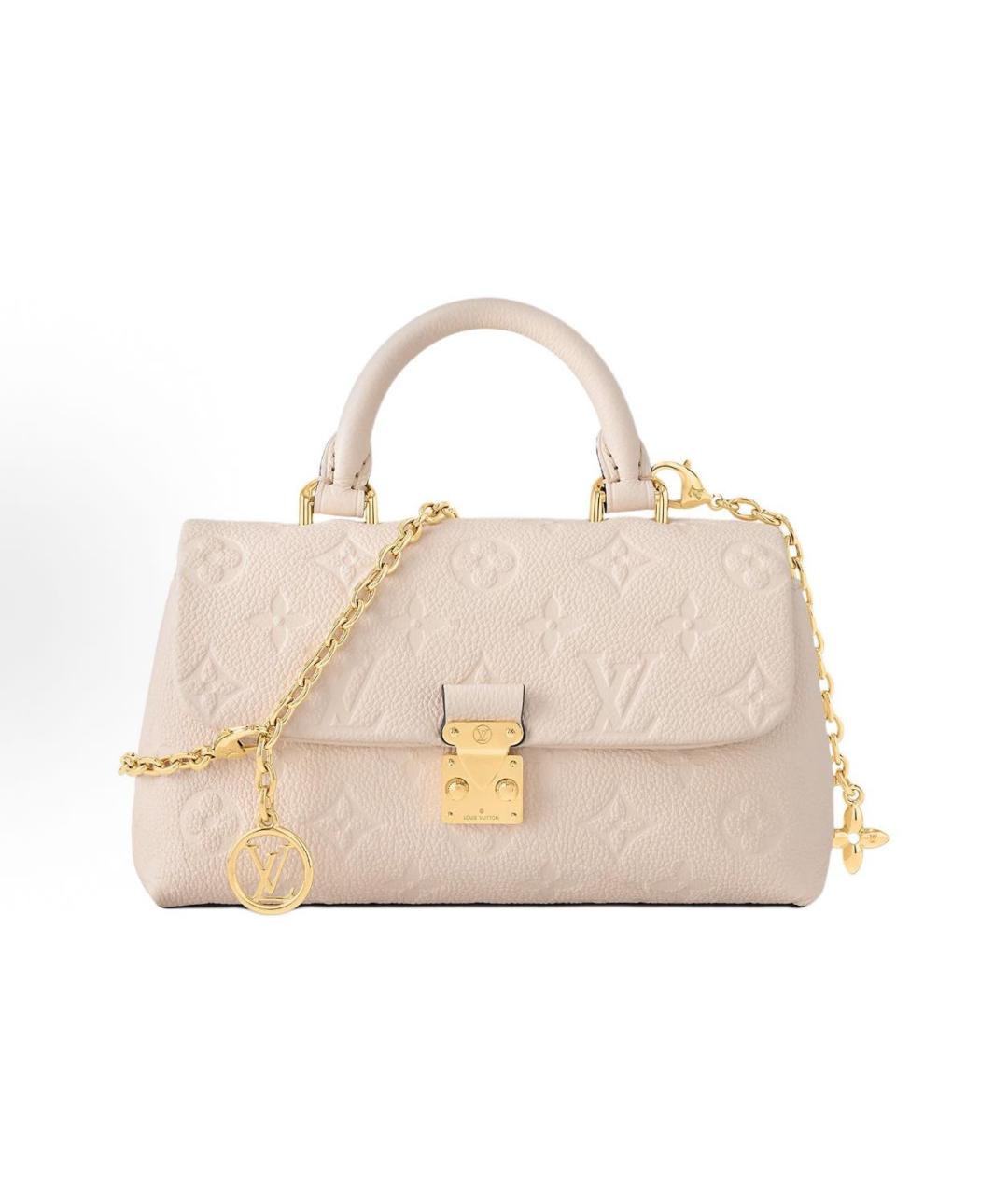 LOUIS VUITTON Бежевая кожаная сумка с короткими ручками, фото 6