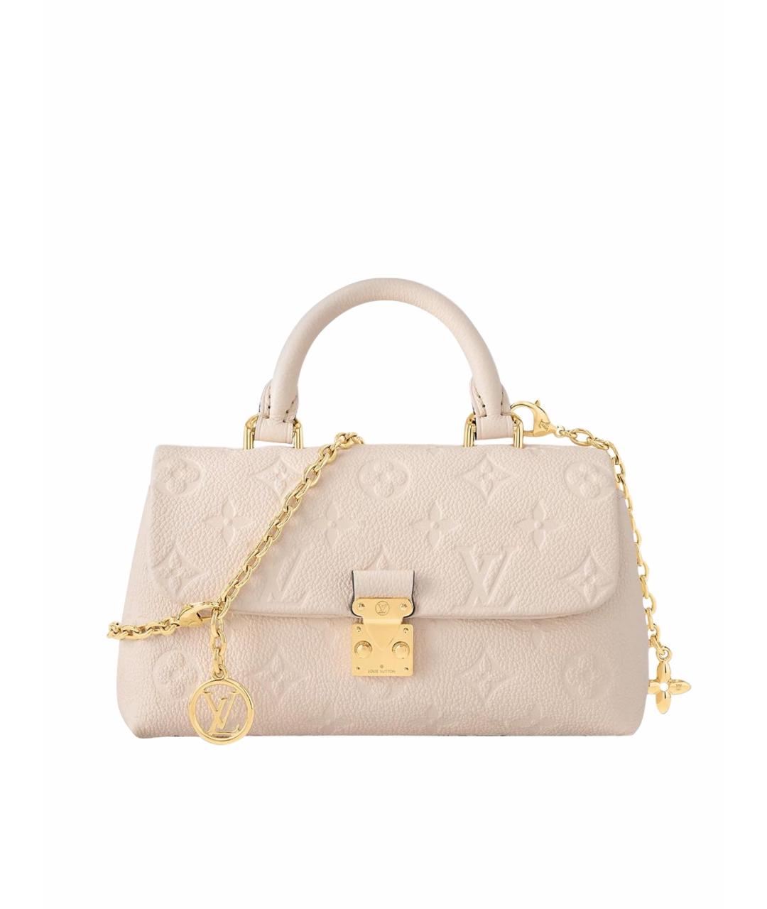 LOUIS VUITTON Бежевая кожаная сумка с короткими ручками, фото 1