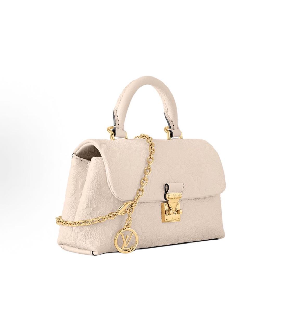 LOUIS VUITTON Бежевая кожаная сумка с короткими ручками, фото 2