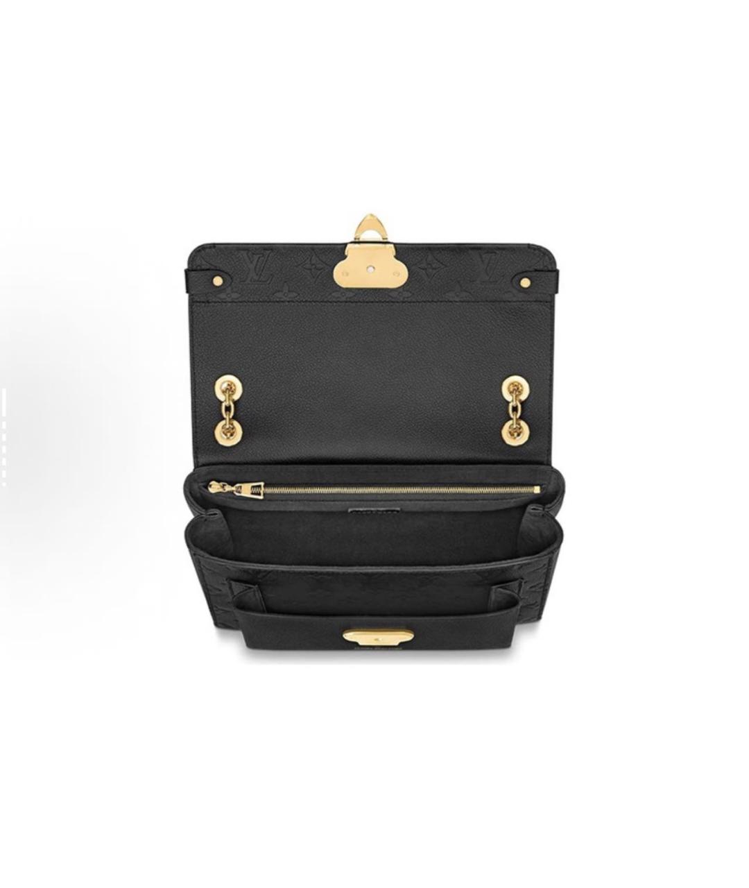 LOUIS VUITTON Черная кожаная сумка через плечо, фото 4