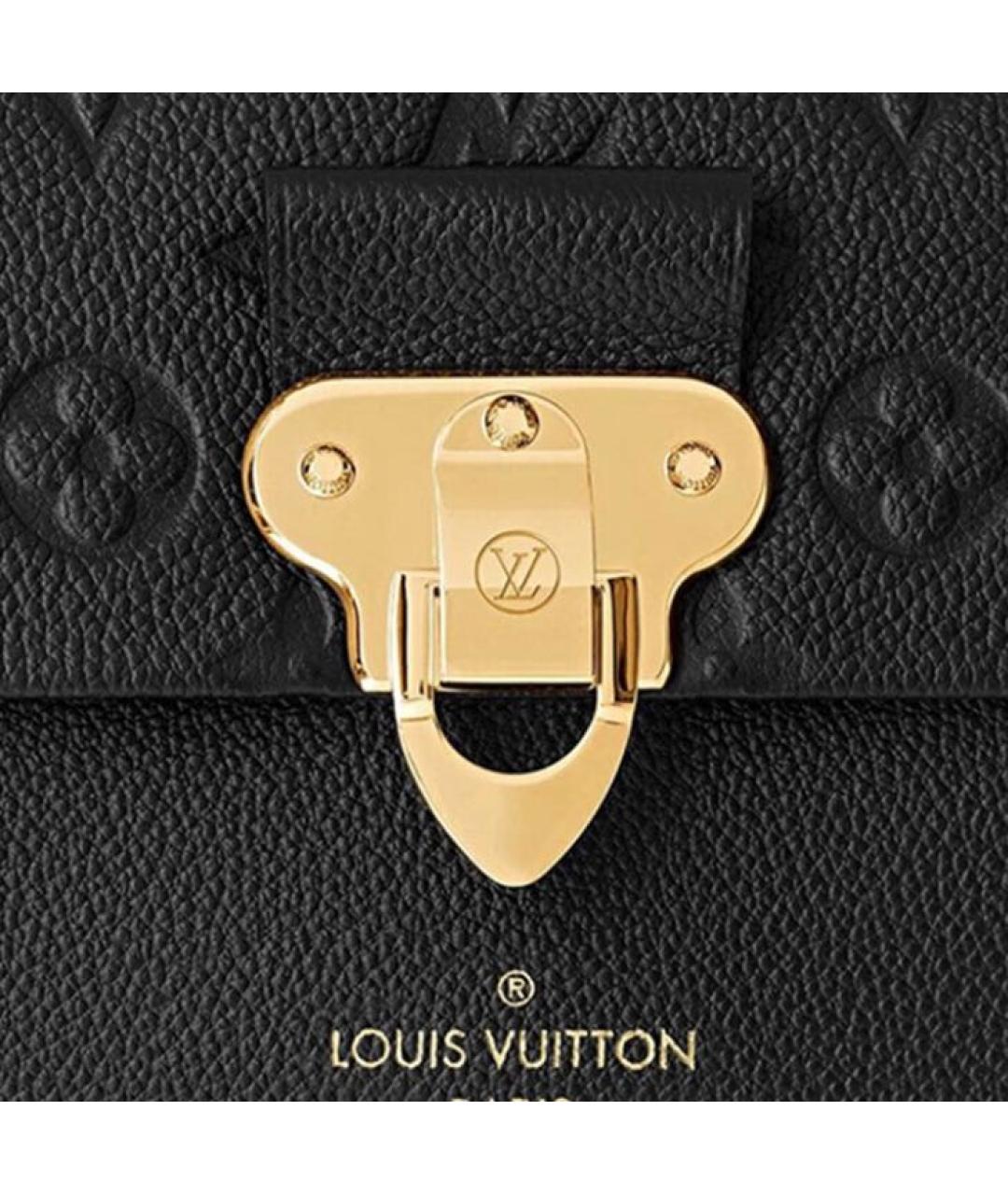 LOUIS VUITTON Черная кожаная сумка через плечо, фото 5