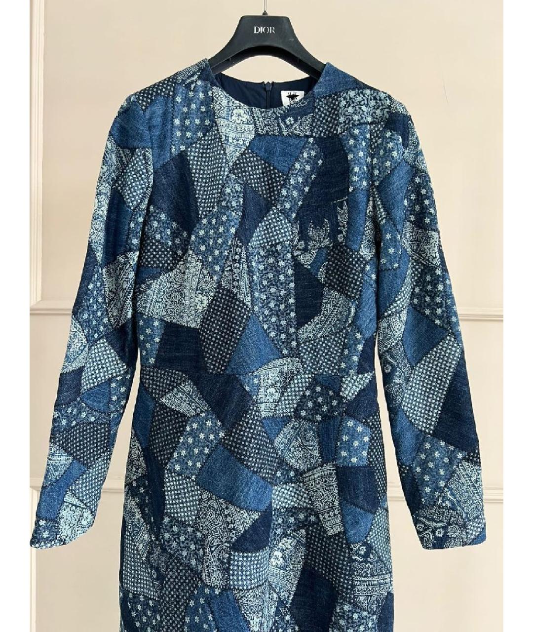 CHRISTIAN DIOR Синее хлопковое платье, фото 3