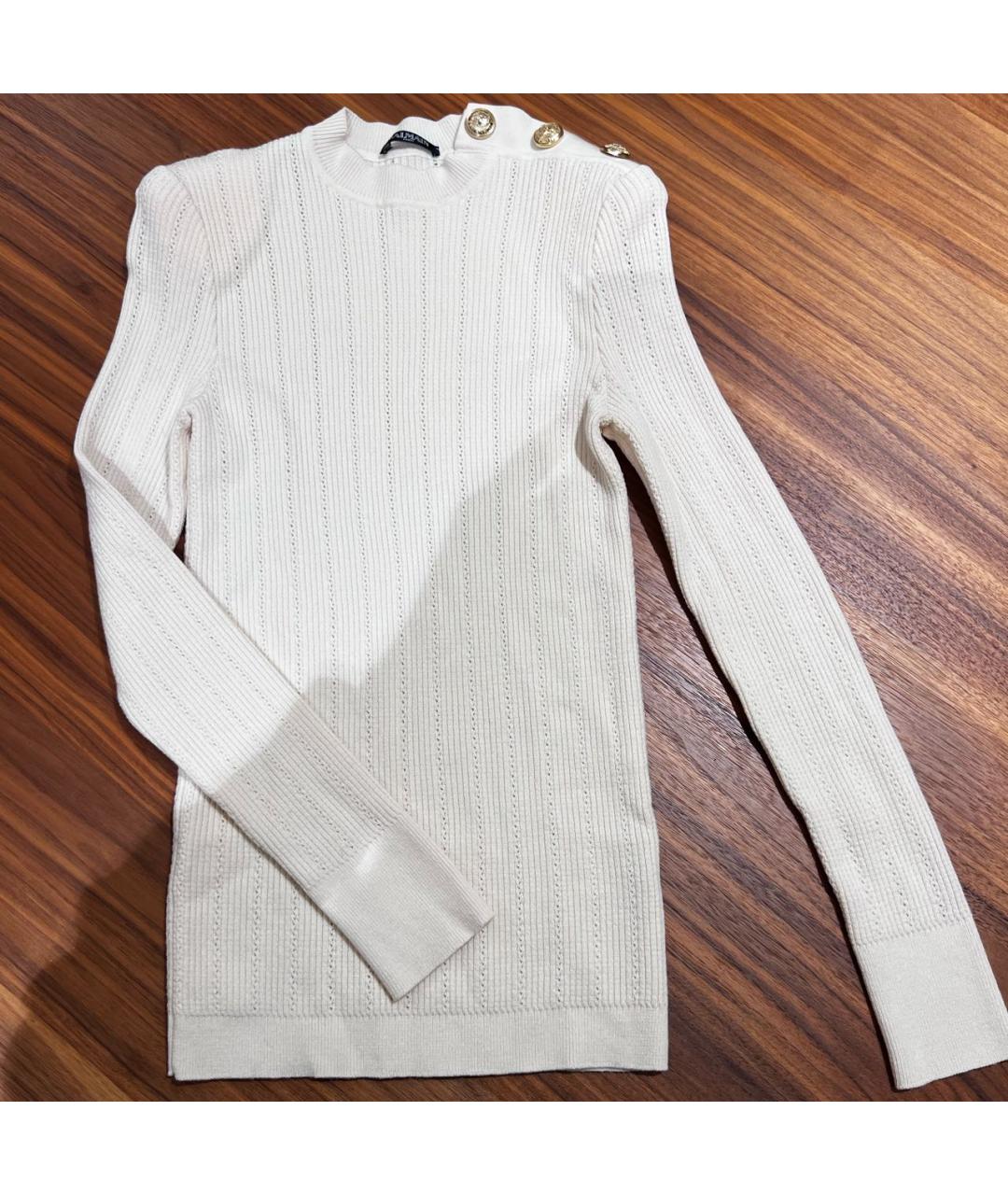 BALMAIN Белый вискозный джемпер / свитер, фото 9