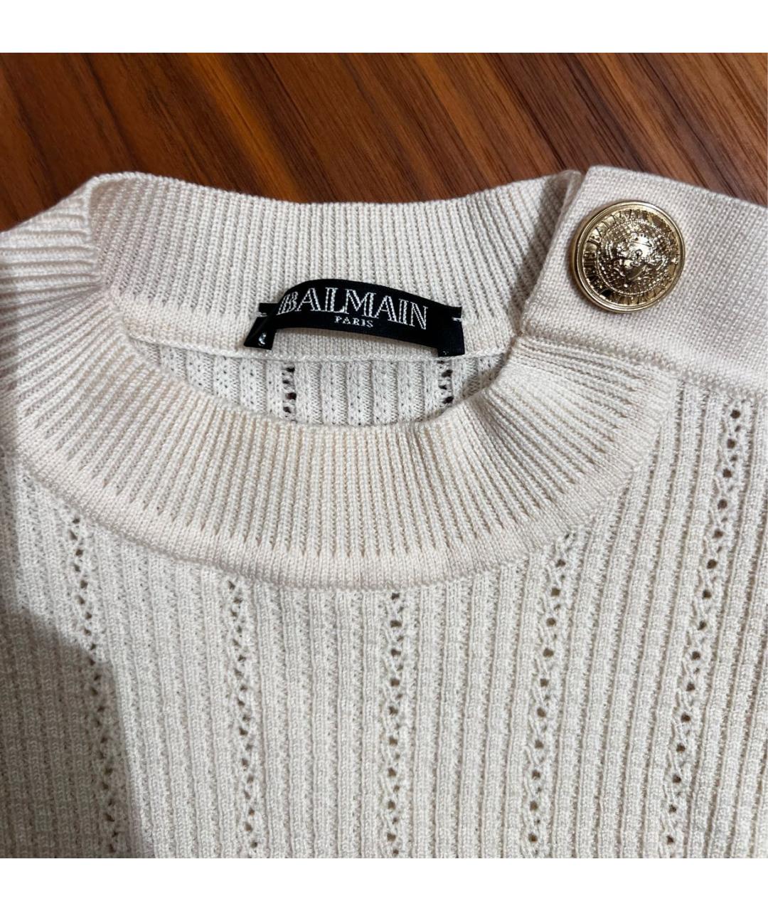 BALMAIN Белый вискозный джемпер / свитер, фото 3