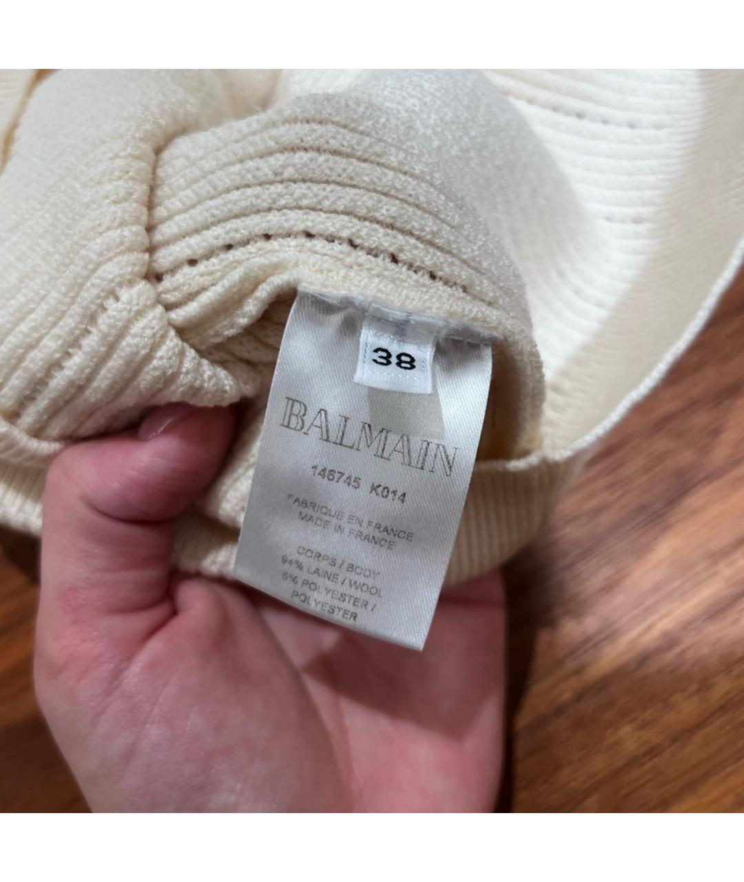 BALMAIN Белый вискозный джемпер / свитер, фото 6