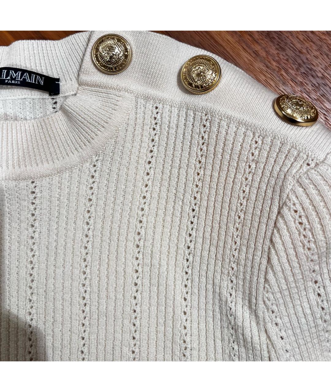 BALMAIN Белый вискозный джемпер / свитер, фото 4