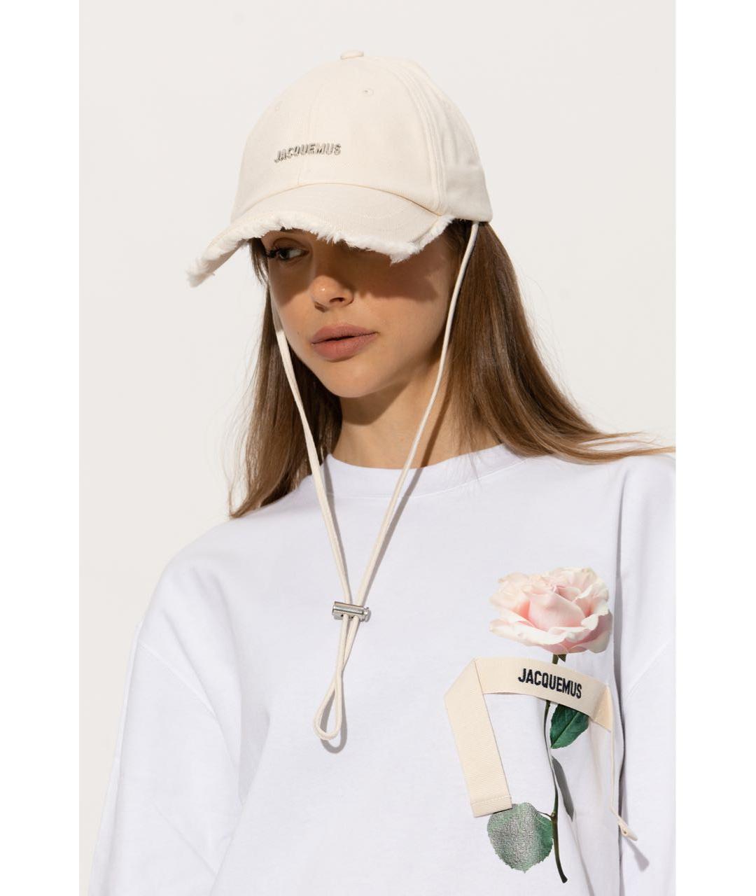 JACQUEMUS Белая хлопковая кепка, фото 2
