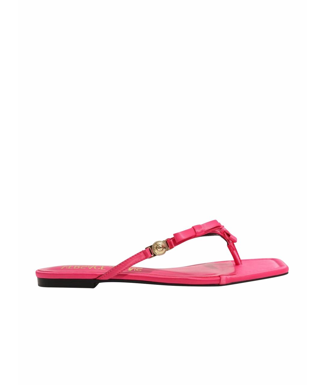 VERSACE JEANS COUTURE Фуксия текстильные шлепанцы, фото 1