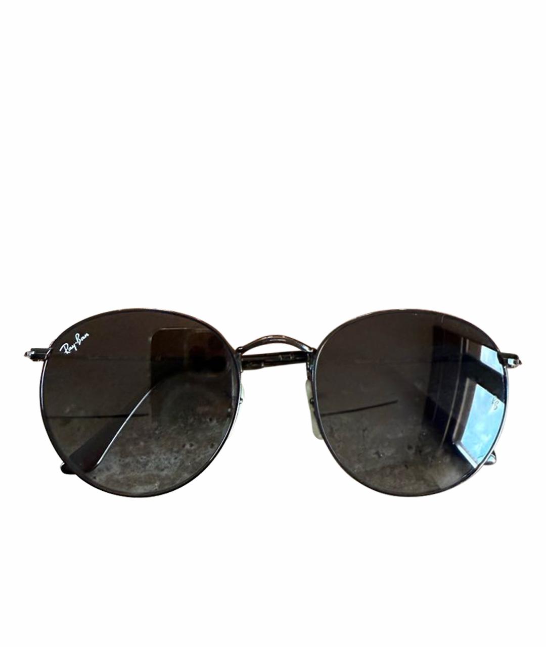 RAY BAN Черные металлические солнцезащитные очки, фото 1
