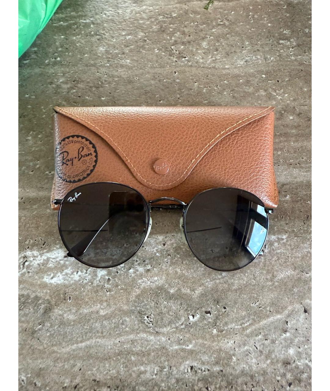 RAY BAN Черные металлические солнцезащитные очки, фото 5