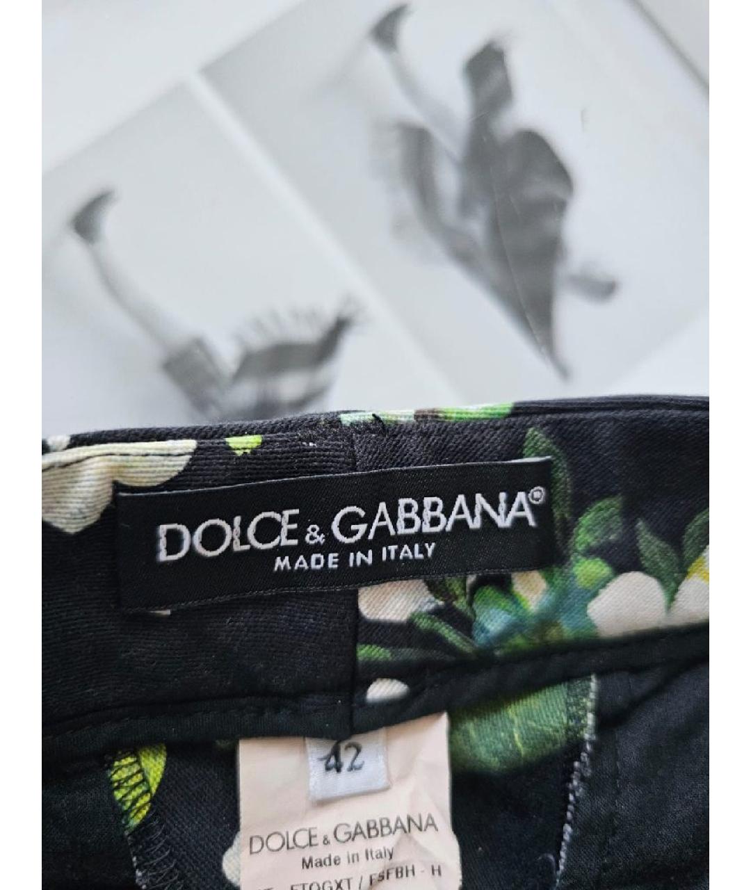 DOLCE&GABBANA Черные хлопковые прямые брюки, фото 4