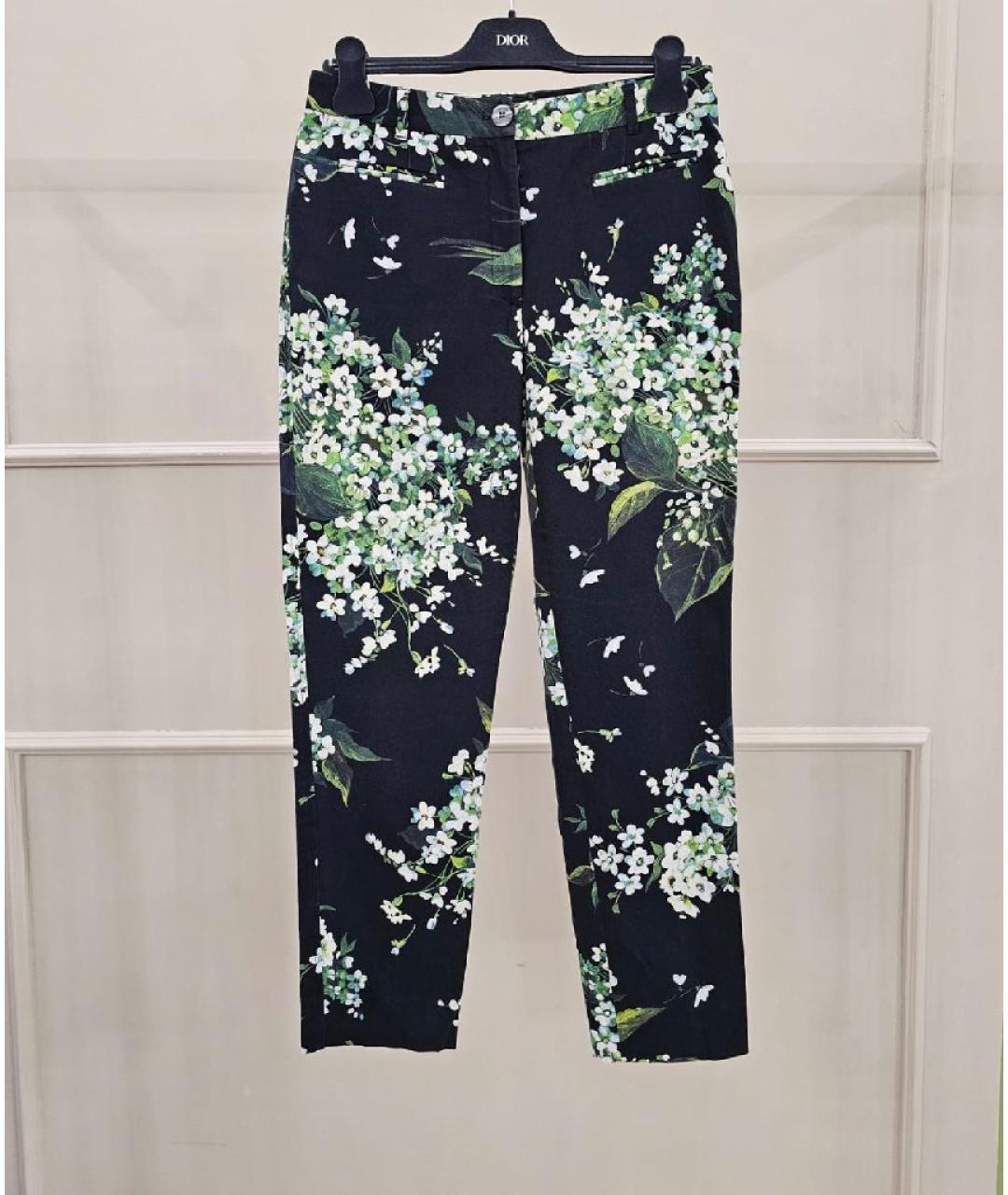DOLCE&GABBANA Черные хлопковые прямые брюки, фото 2