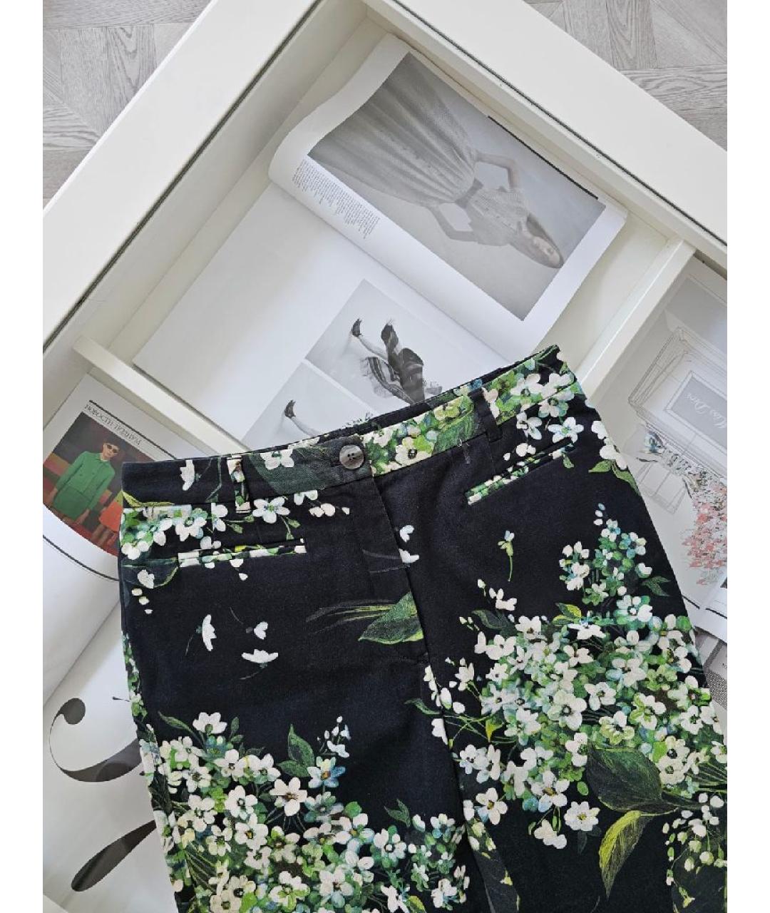 DOLCE&GABBANA Черные хлопковые прямые брюки, фото 3