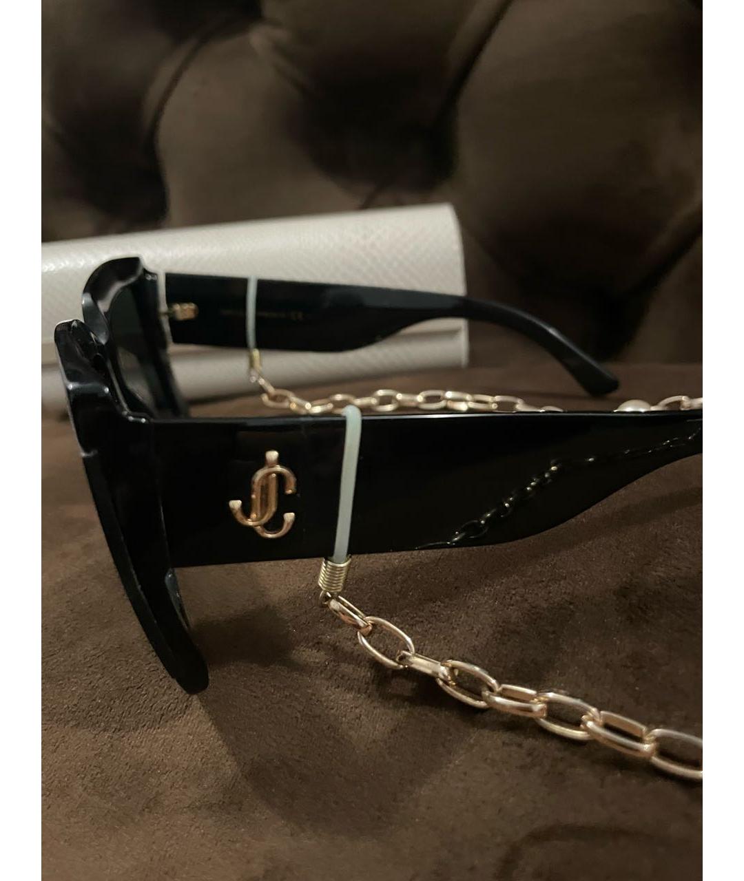 JIMMY CHOO Черные пластиковые солнцезащитные очки, фото 3