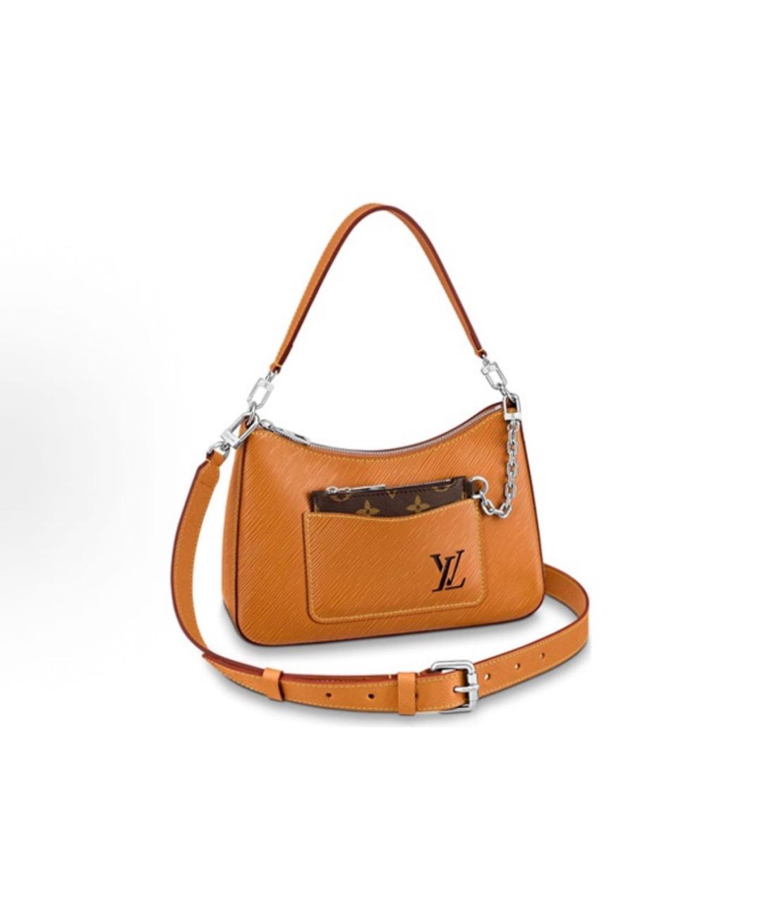 LOUIS VUITTON Оранжевая кожаная сумка через плечо, фото 6