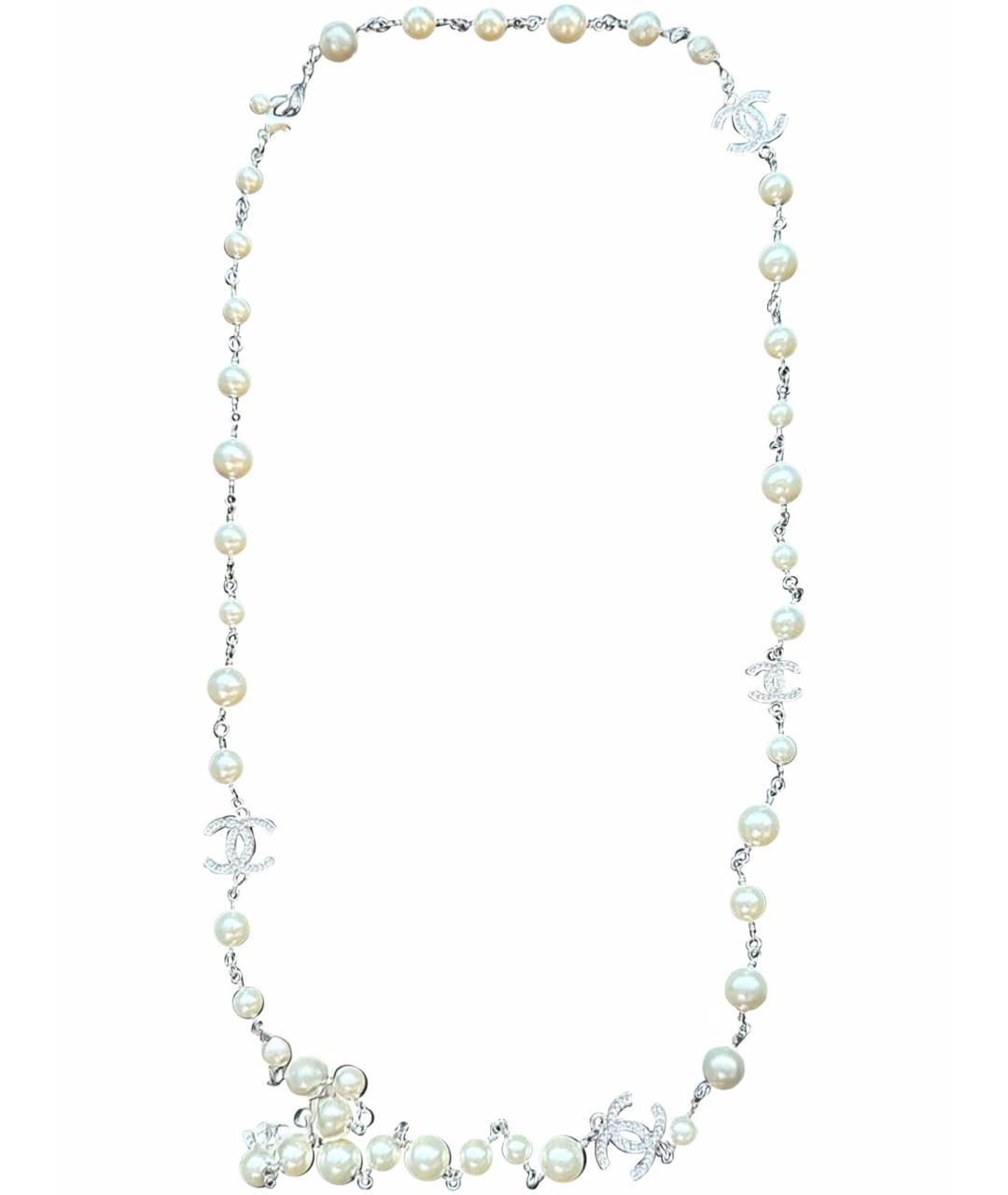 CHANEL Серебряное жемчужное колье, фото 1