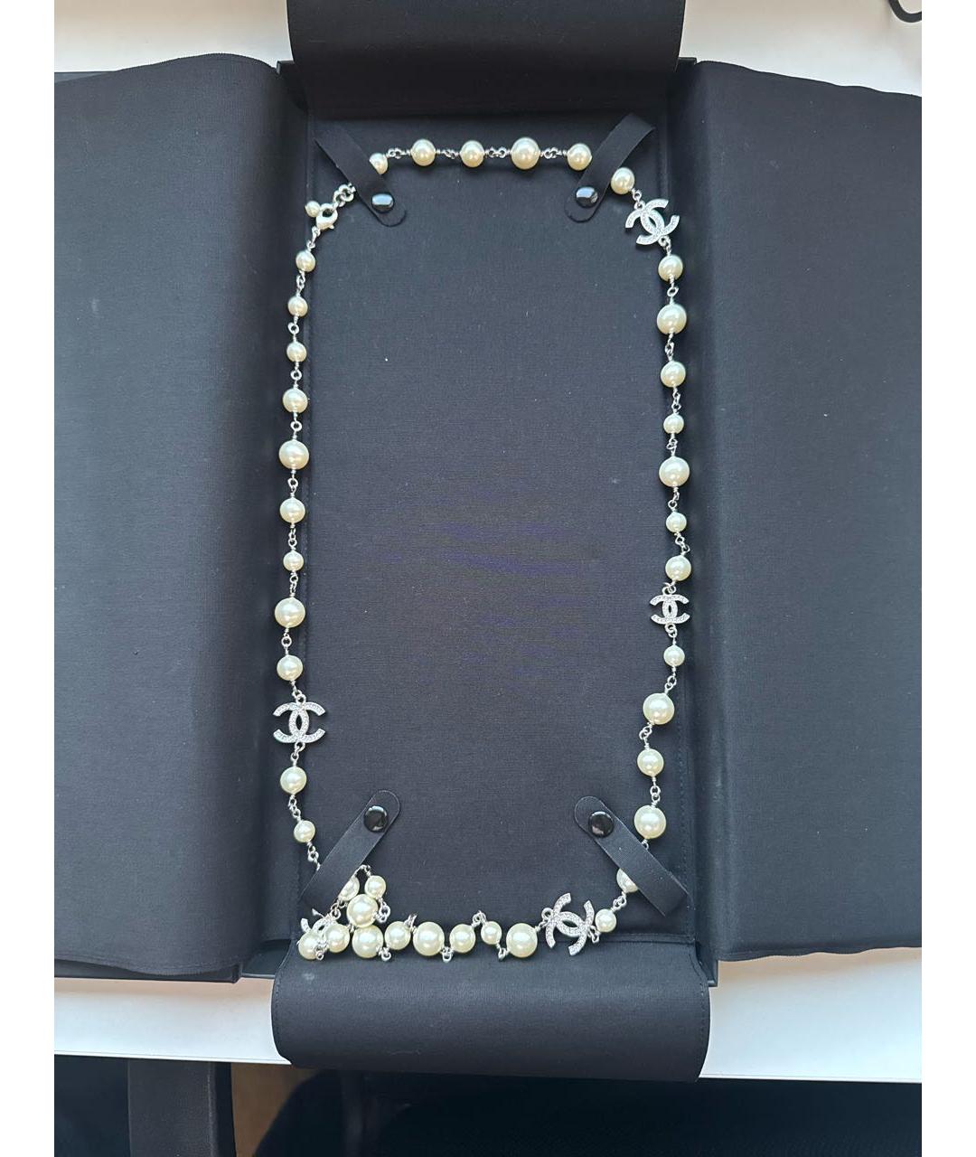 CHANEL Серебряное жемчужное колье, фото 5